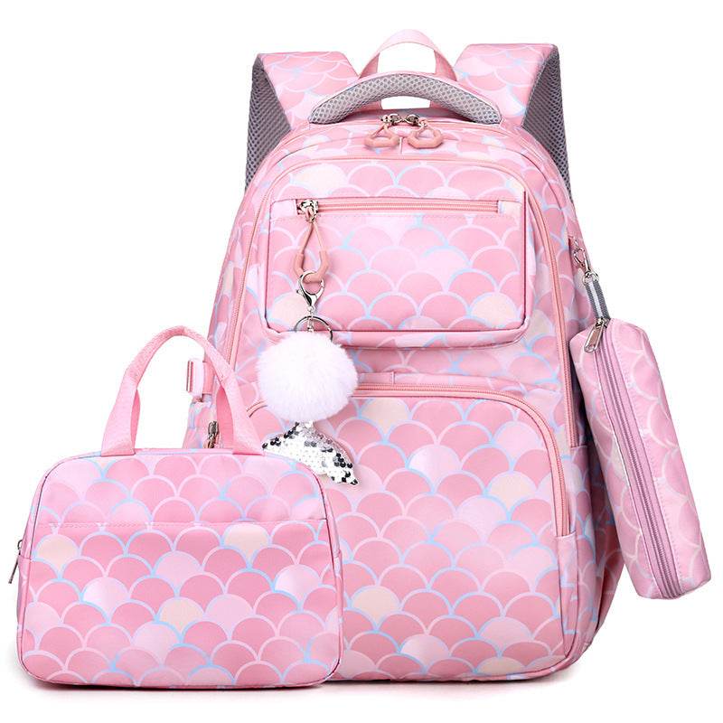 3 in 1 set Primary School Girls Backpack Lunch Bag and Pencil Pouch - Velora