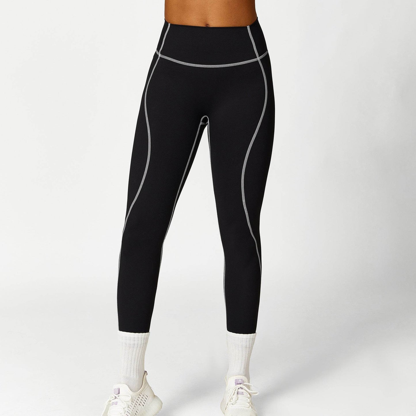 High Waist Hip Lift No Embarrassment Line Stretch Leggings Sports Back Shaping Bra - Velora