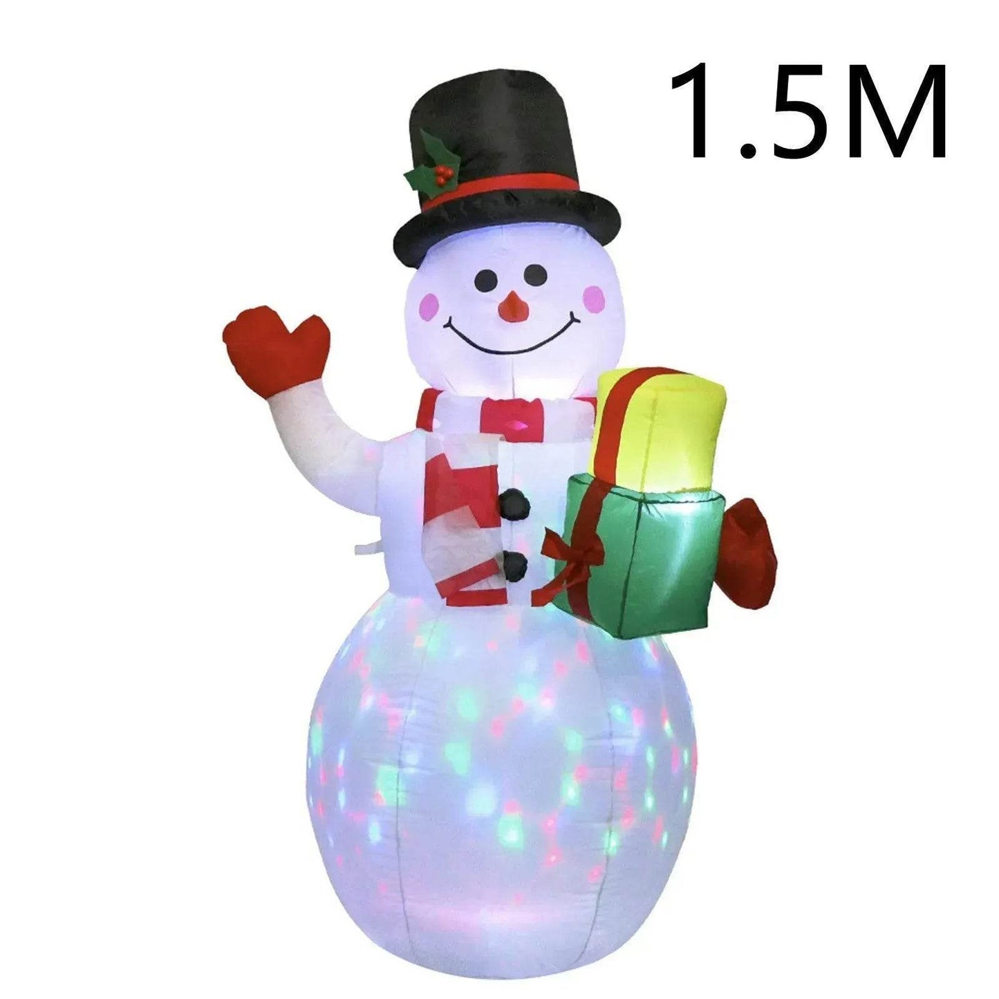 Christmas LED Lights Glowing Santa Tree Snowman Inflatable Doll Outdoor Yard Garden Decor - Velora
