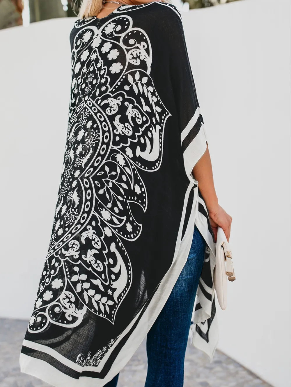 Printed Open Front Cover-Up - Velora