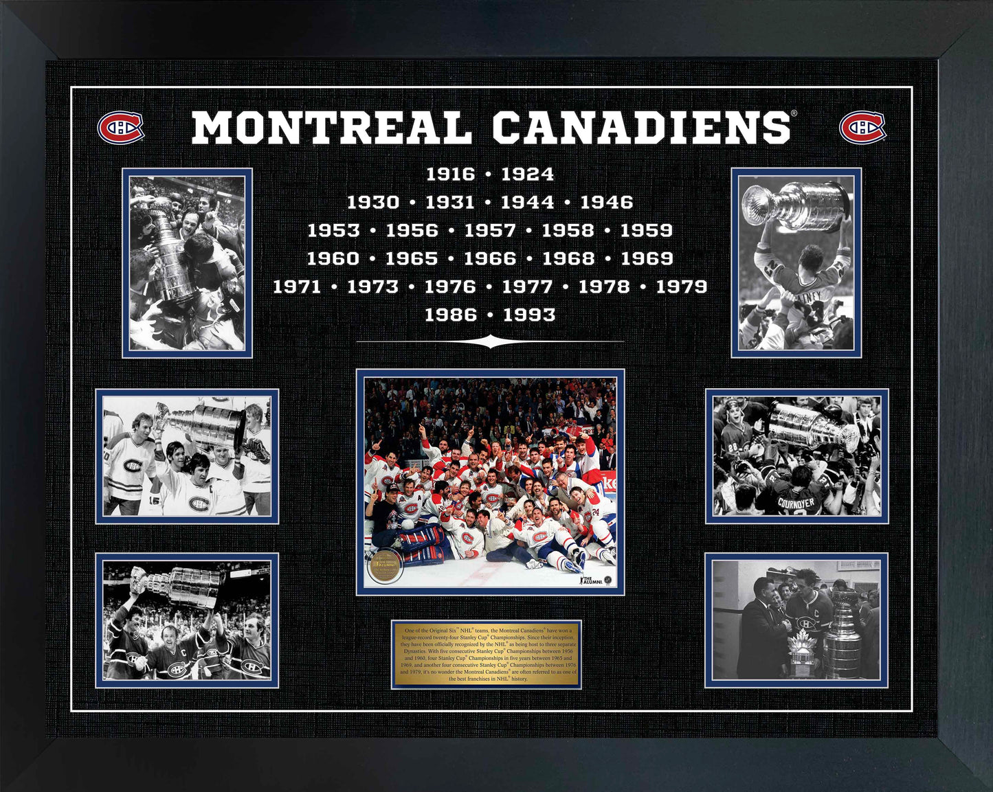 Montreal Canadiens Stanley Cup Dynasty Framed Collage Frameworth Sports Marketing