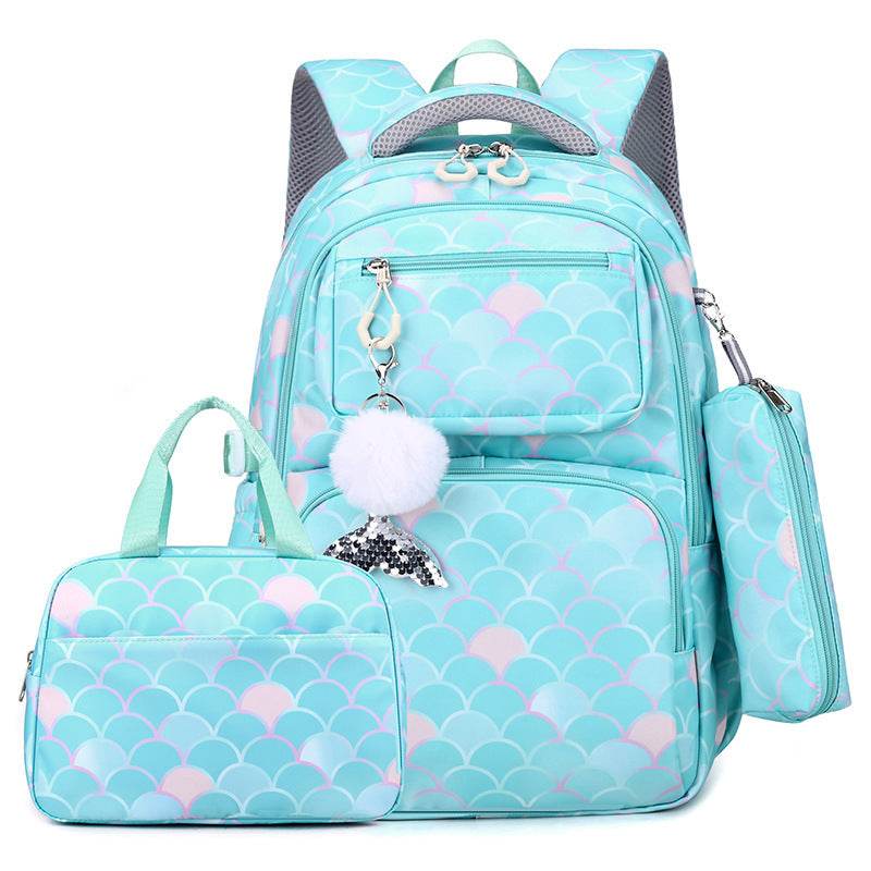 3 in 1 set Primary School Girls Backpack Lunch Bag and Pencil Pouch - Velora
