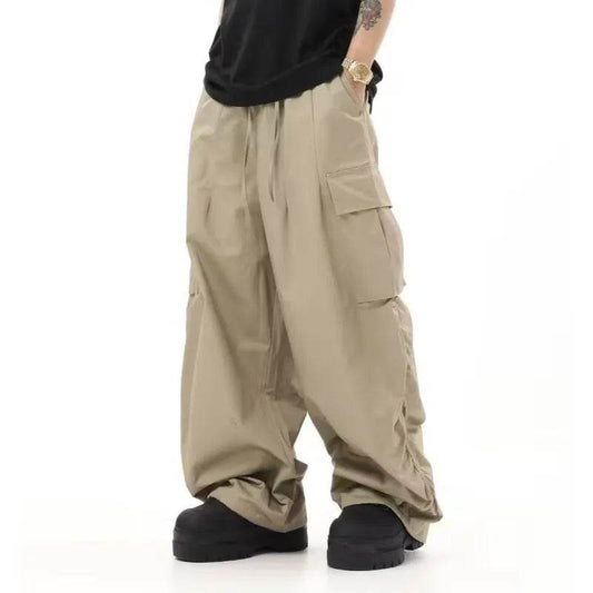 American Vintage Crumpled Multi-pocket Loose Baggy Cargo Pants Men - Velora