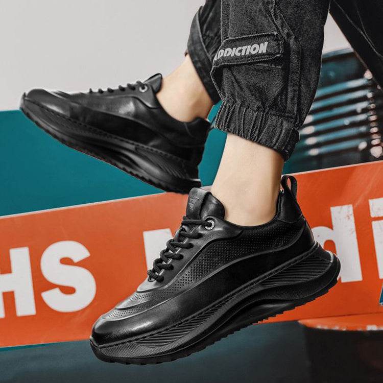 Men's Thick-soled Sports Shoes Casual Breathable Sneakers Lace-up Dad Shoes Boy - Velora