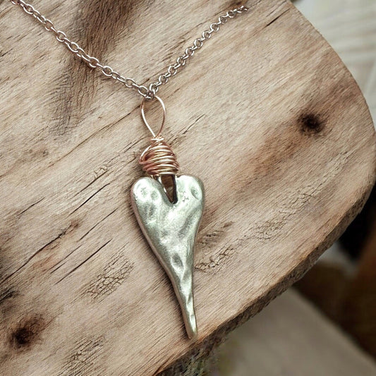 Wire Wrapped Heart Necklace - Velora