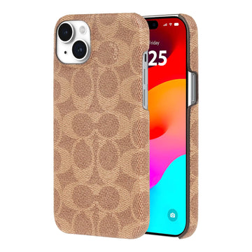Coach Signature Canvas Slim Wrap iPhone 15 Plus Case Compatible with Wireless Charging - Signature Tan