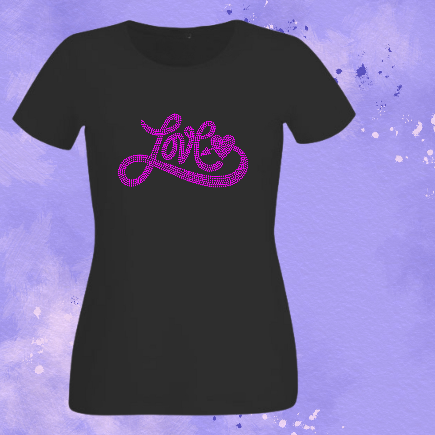 Love in Pink Rhinestone Shirt – Valentine Sparkle Bling Tee | Blingdazzel