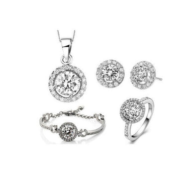 Queen's Luck SET OF 5 Pcs In Swarovski Crystal With White Yellow And Rose Gold Overlay