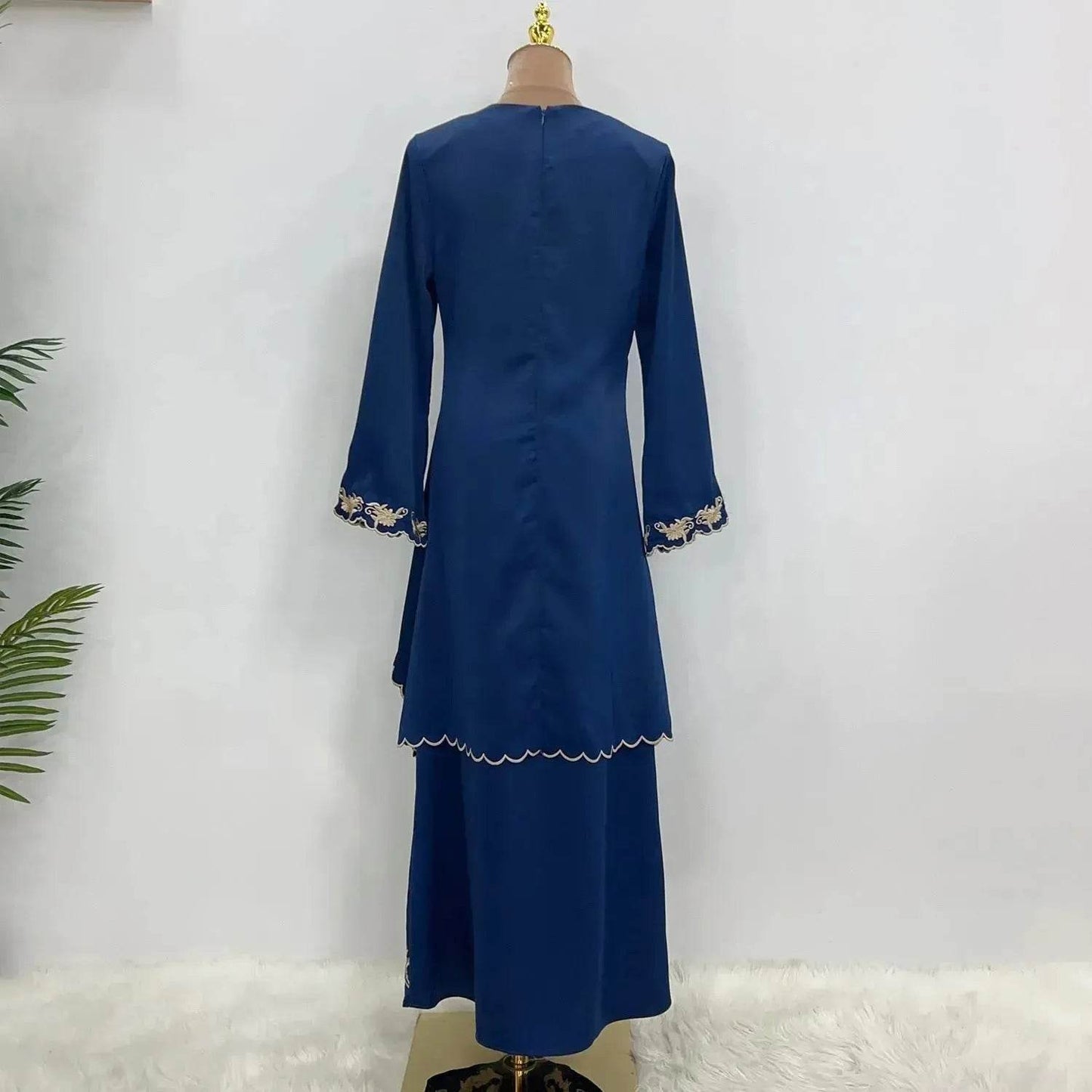 Exquisite Embroidered Middle East Abaya Skirt Suit Arab2 piece set - Velora