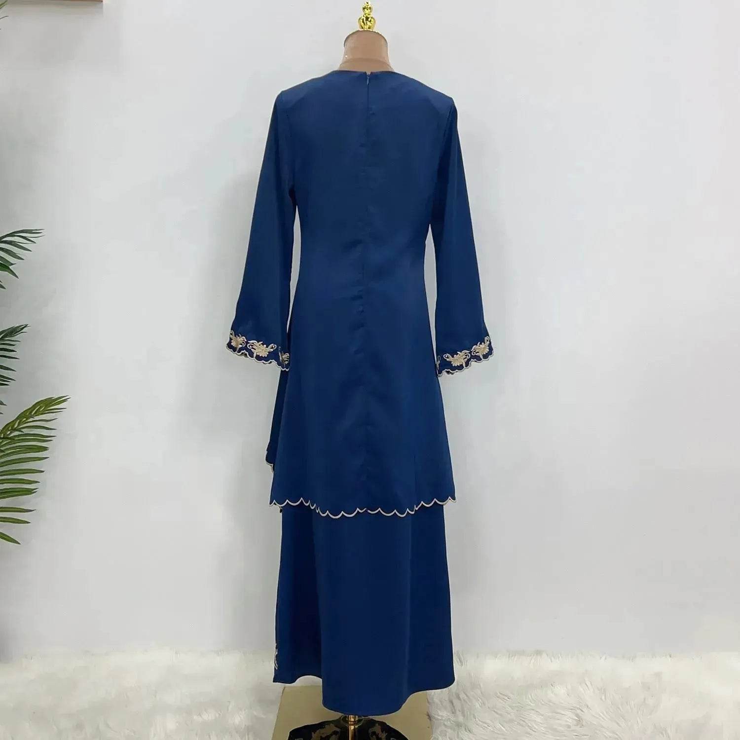 Exquisite Embroidered Middle East Abaya Skirt Suit Arab2 piece set - Velora