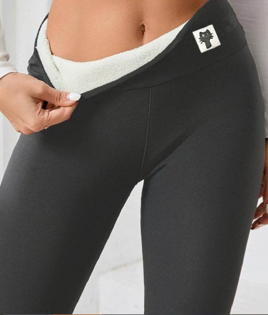 Fleece-lined Thick Light Board Cashmere Leggings - Velora