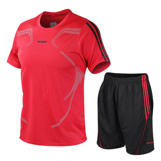 Men's Sets Summer Sportswear T-Shirts And Shorts Track Suit Big Size M To 5XL Reach For Weight 105kg - Velora