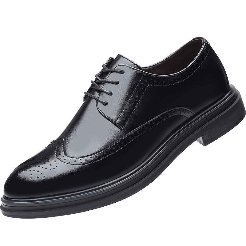New Men's Brogue Leather Business Casual British Formal Leather Shoes - Velora