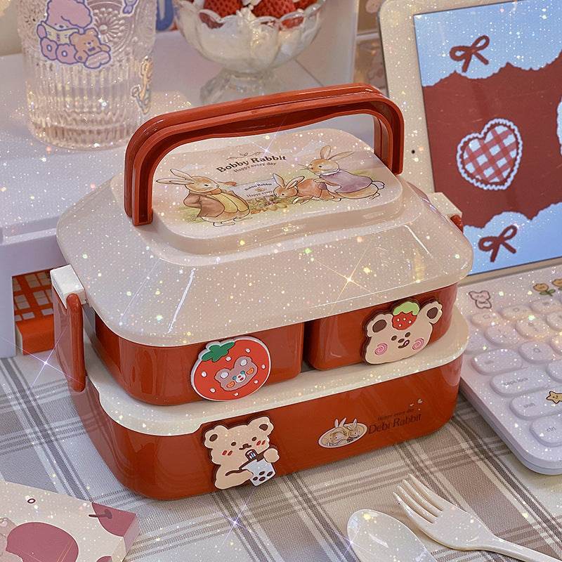 Cute Cartoon Multi-tiered Kids Bento Lunch Box - Velora