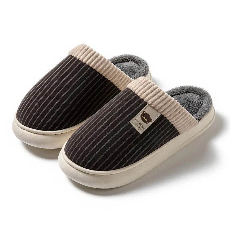 Striped Slippers – Non-Slip Warm Wear-Resistant Footwear - Velora