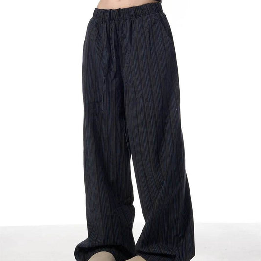 American Vintage Stripe Machete Wide-leg Casual Baggy Trouser Pants Women - Velora