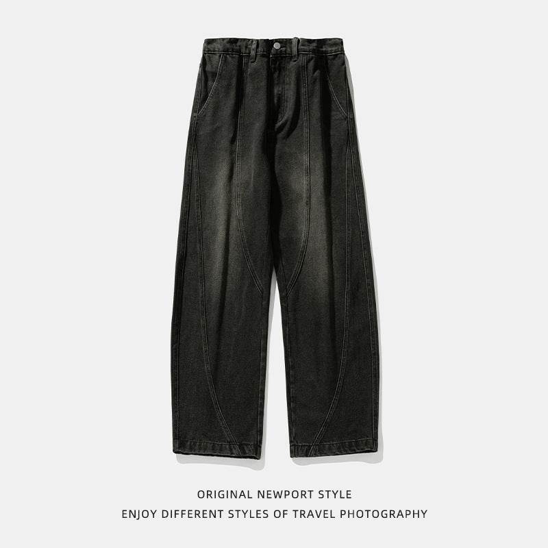 Washed Distressed Split Design Machete Jeans - Velora