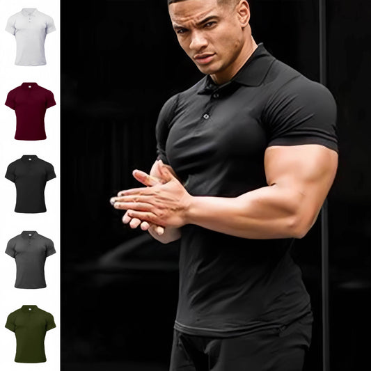 Sports Polo Shirt Summer Short-sleeved Tops Men's Short-Sleeved Polo Shirt Solid Color Men's T-Shirt Summer Casual Comfortable Men's Clothing - Velora