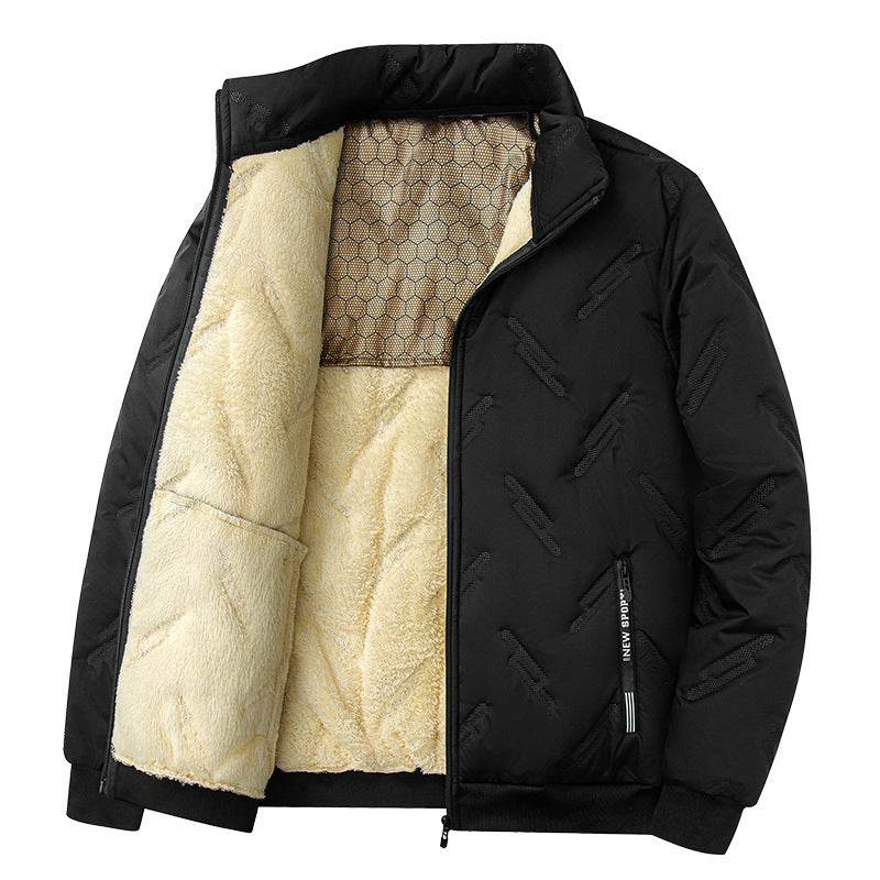 New Graphene-design Cotton Coat Winter Warm Thickened Fleece Jacket Fashion Casual Mens Clothing - Velora