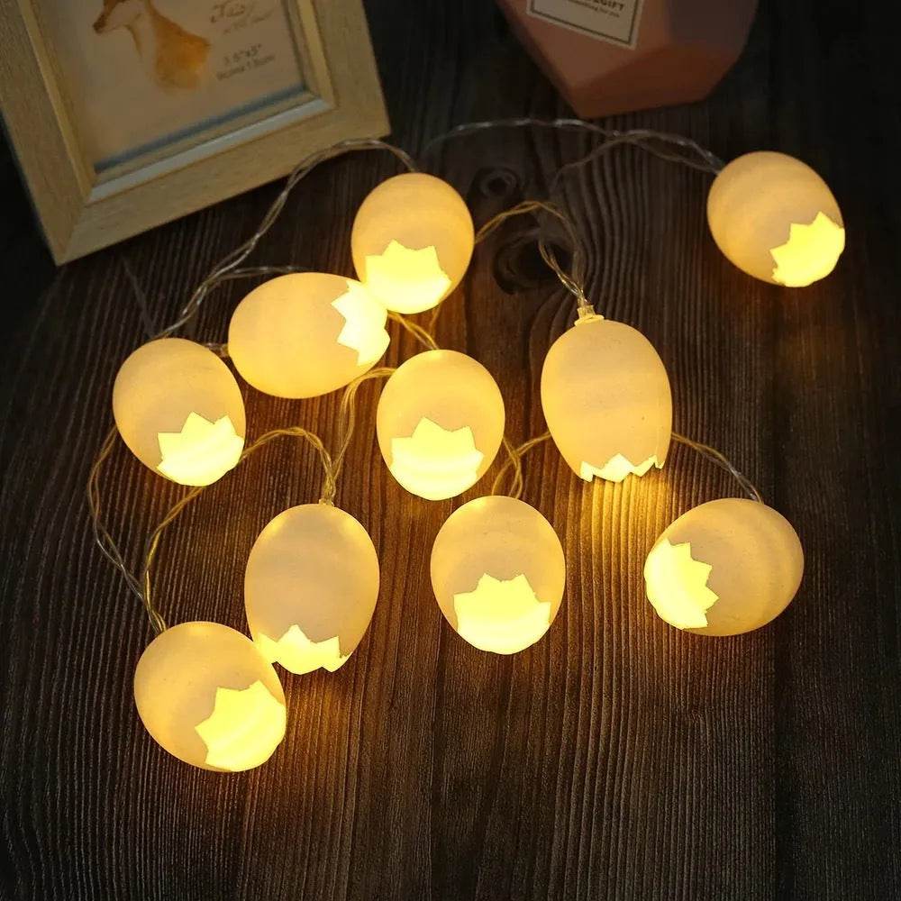 New Easter Broken Shell Egg String Lights Led Egg Lanterns Flashing Lights String Lights Christmas Decoration Lights - Velora