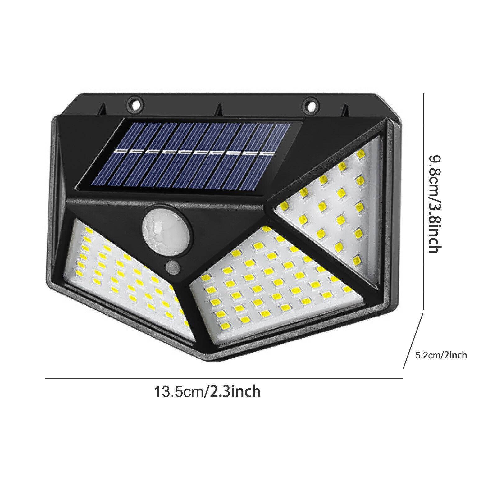 4X Solar Power PIR Motion Sensor Wall Lights LED Outdoor Garden Security Lamp - Velora