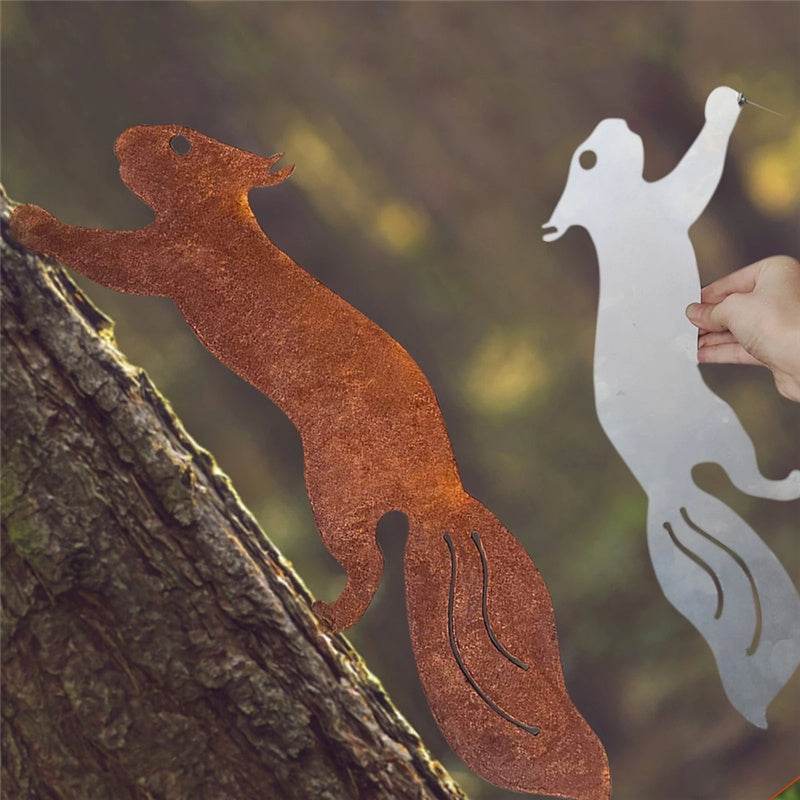Household Rusty Squirrel Silhouette Screw Insert wood craft - Velora
