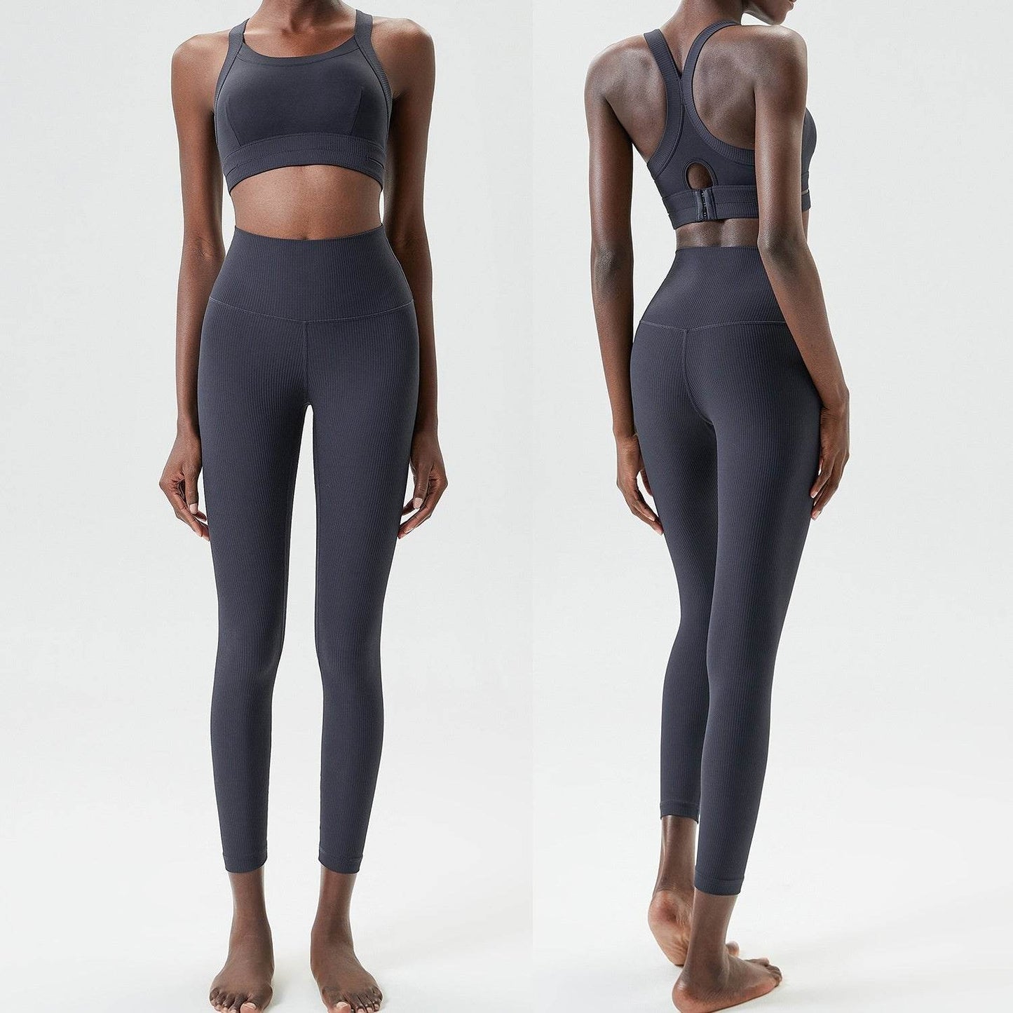2pcs set Yoga Clothes Sleeveless Crop Workout top and Gym Leggings - Velora