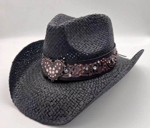 Summer Outdoor Ethnic Style Felt and Straw Cowboy Hat - Velora