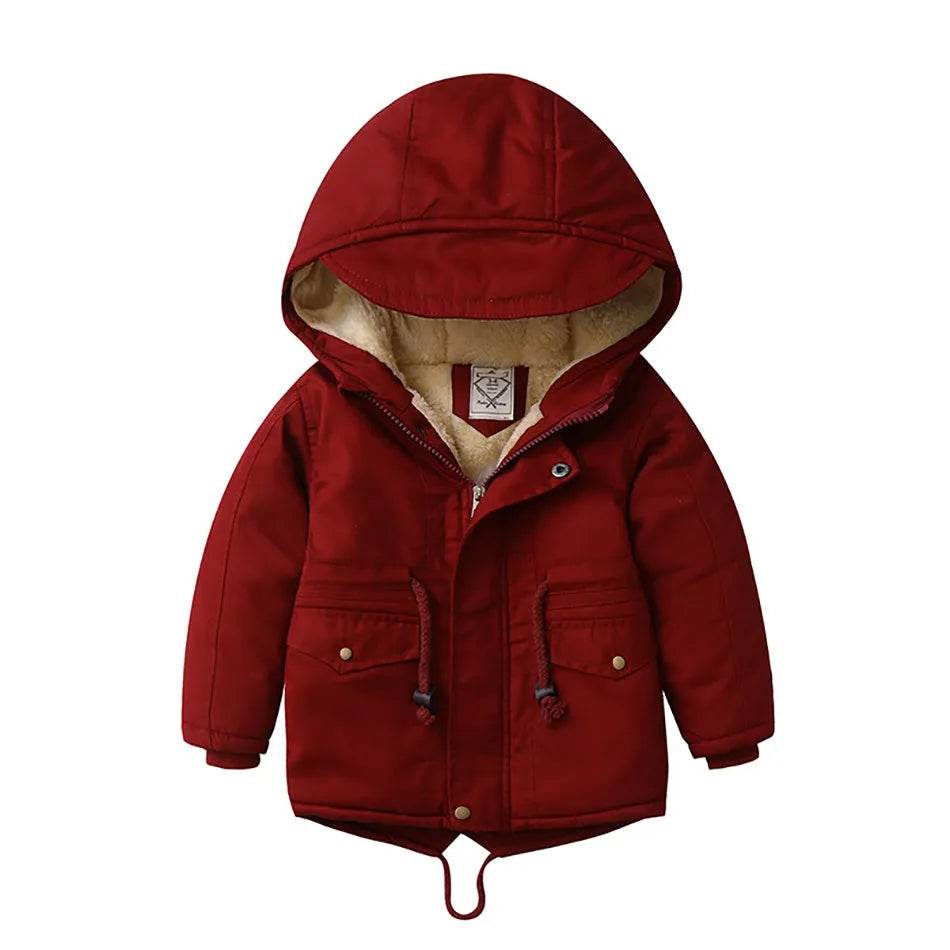 Children Cashmere Hoodie Windproof Winter jacket kids - Velora
