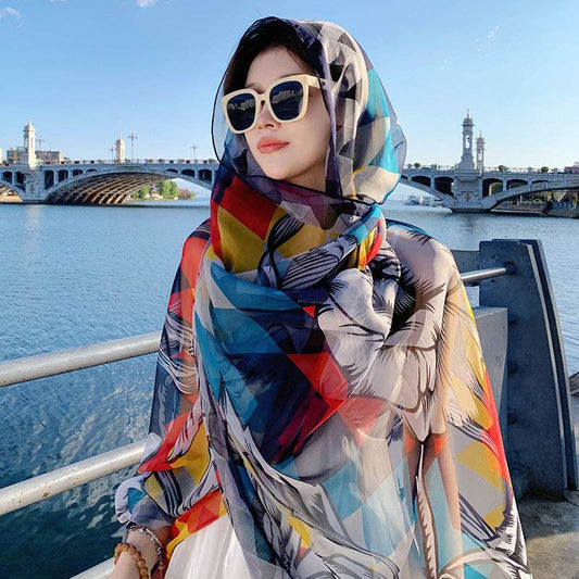 Beach Travel Long Outer Match Shawl - Velora