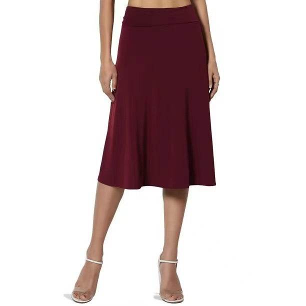 Women's casual High Waist flared Midi Skirt - Velora