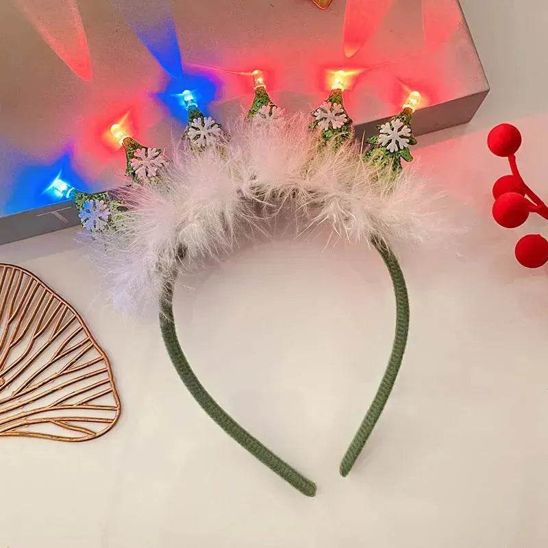 Christmas With Light Headband Snowflake Women's - Velora