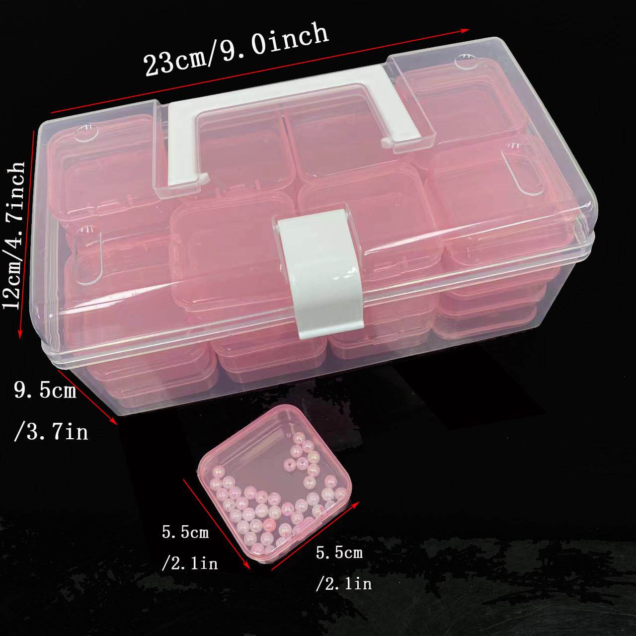 32-grid Transparent Plastic Storage Box Large Capacity Portable - Velora