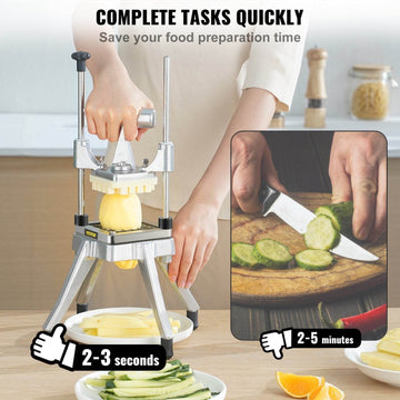 Commercial Vegetable Fruit Chopper, Stainless Steel French Fry Cutter With 4 Blades