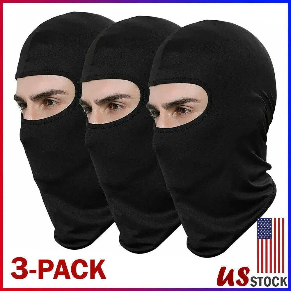 3 Pack Tactical Balaclava Thin Full Face Mask Lightweight Motorcycle Warmer Ski - Velora