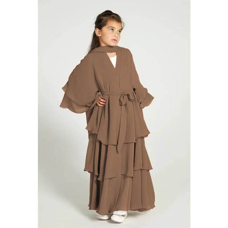 Elegant Three-layer Chiffon Children's Clothing Elegant Dress - Velora