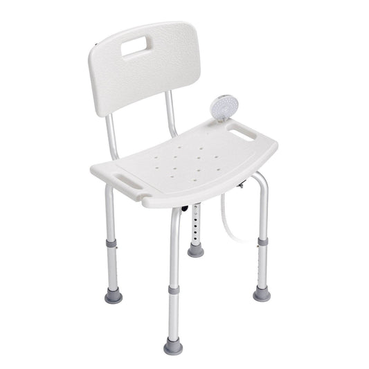 Shower Chair, Shower Seat With Back, Adjustable Height Shower Stool, Shower Chair For Inside Shower Bathtub, Non-slip Bathroom Bench Bath Chair For Elderly Disabled Handicap, 350 Lbs Capacity - Velora