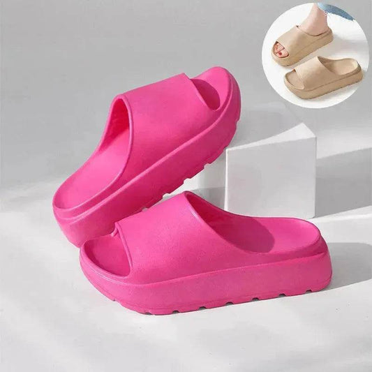 5.5cm Fish Mouth Shoes Floor Bathroom Home Slippers Outdoor Thick Soled Beach Slippers For Women - Velora