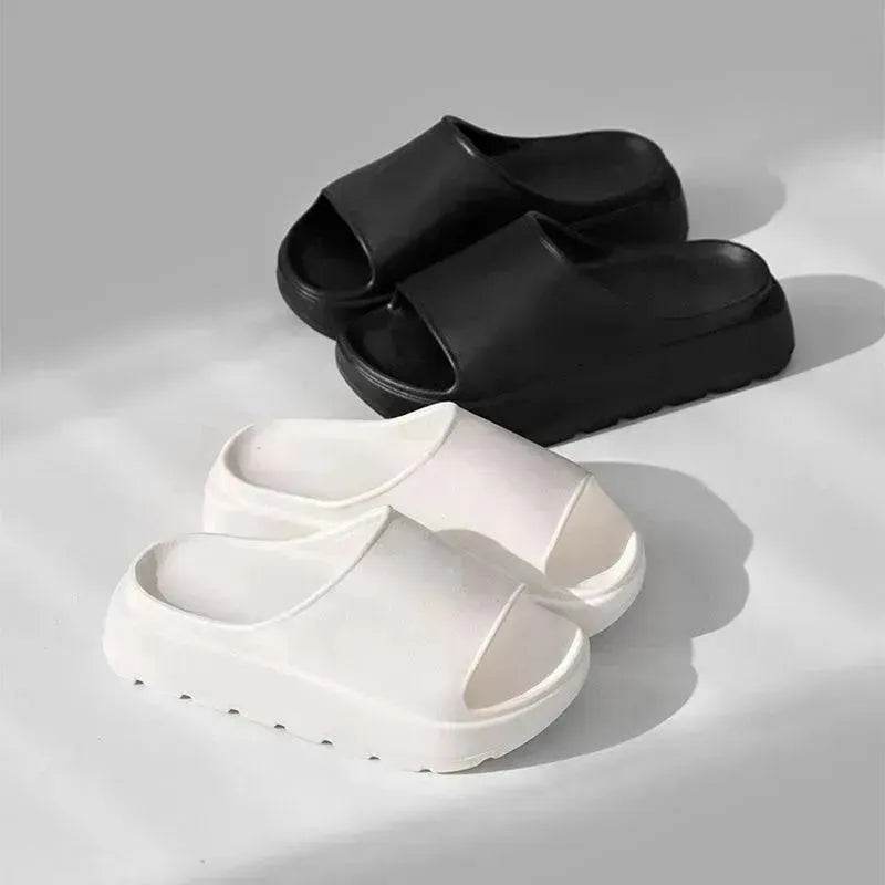 5.5cm Fish Mouth Shoes Floor Bathroom Home Slippers Outdoor Thick Soled Beach Slippers For Women - Velora