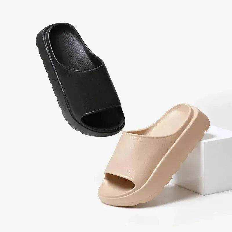 5.5cm Fish Mouth Shoes Floor Bathroom Home Slippers Outdoor Thick Soled Beach Slippers For Women - Velora