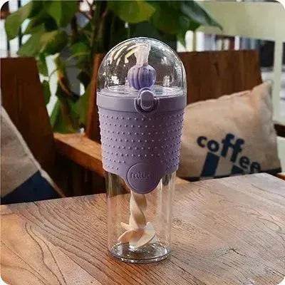 500ML Kids Plastic Water bottles Protein Shaker Blender Bottles with straw BPA Free Portable Sport My Water bottles - Velora