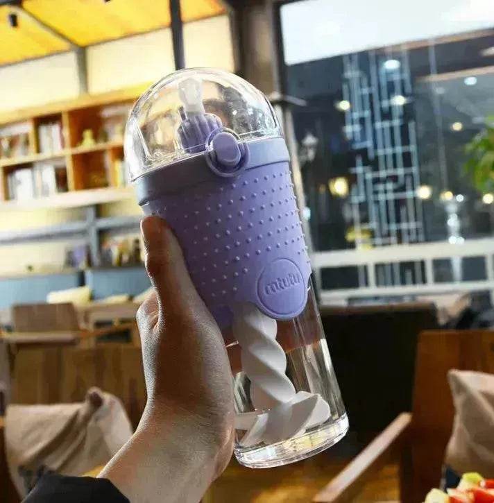 500ML Kids Plastic Water bottles Protein Shaker Blender Bottles with straw BPA Free Portable Sport My Water bottles - Velora