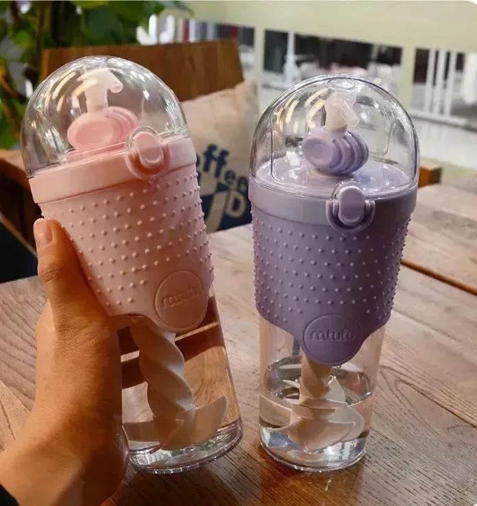 500ML Kids Plastic Water bottles Protein Shaker Blender Bottles with straw BPA Free Portable Sport My Water bottles - Velora