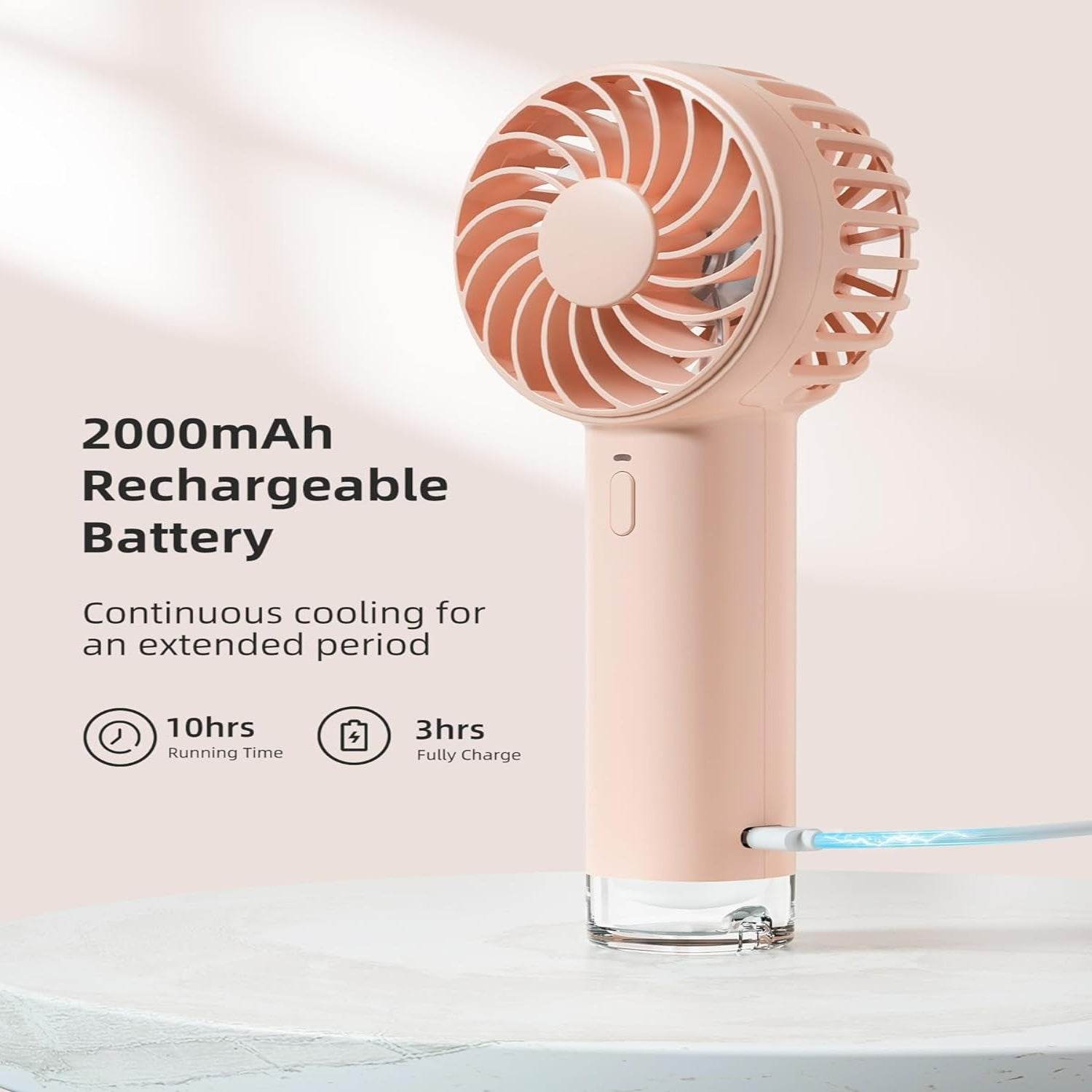 Mini Handheld Fan Cooling Fans For Home Office Travel Outdoor And Camping A Battery Operated Small Fan - Velora
