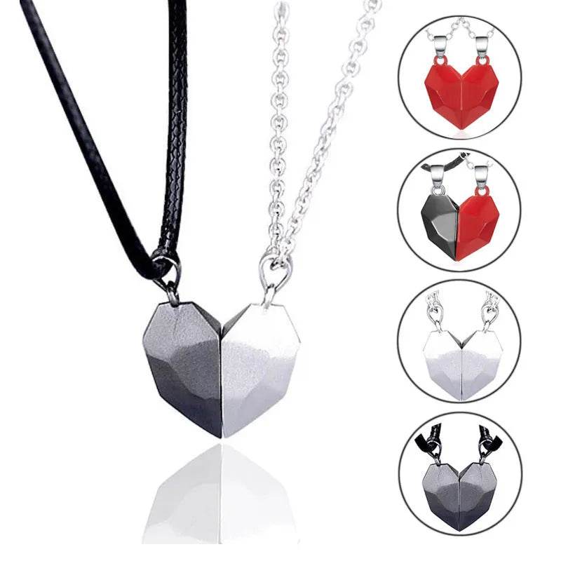 Creative Magnet Necklace Love Heart Broken Men And Women - Velora