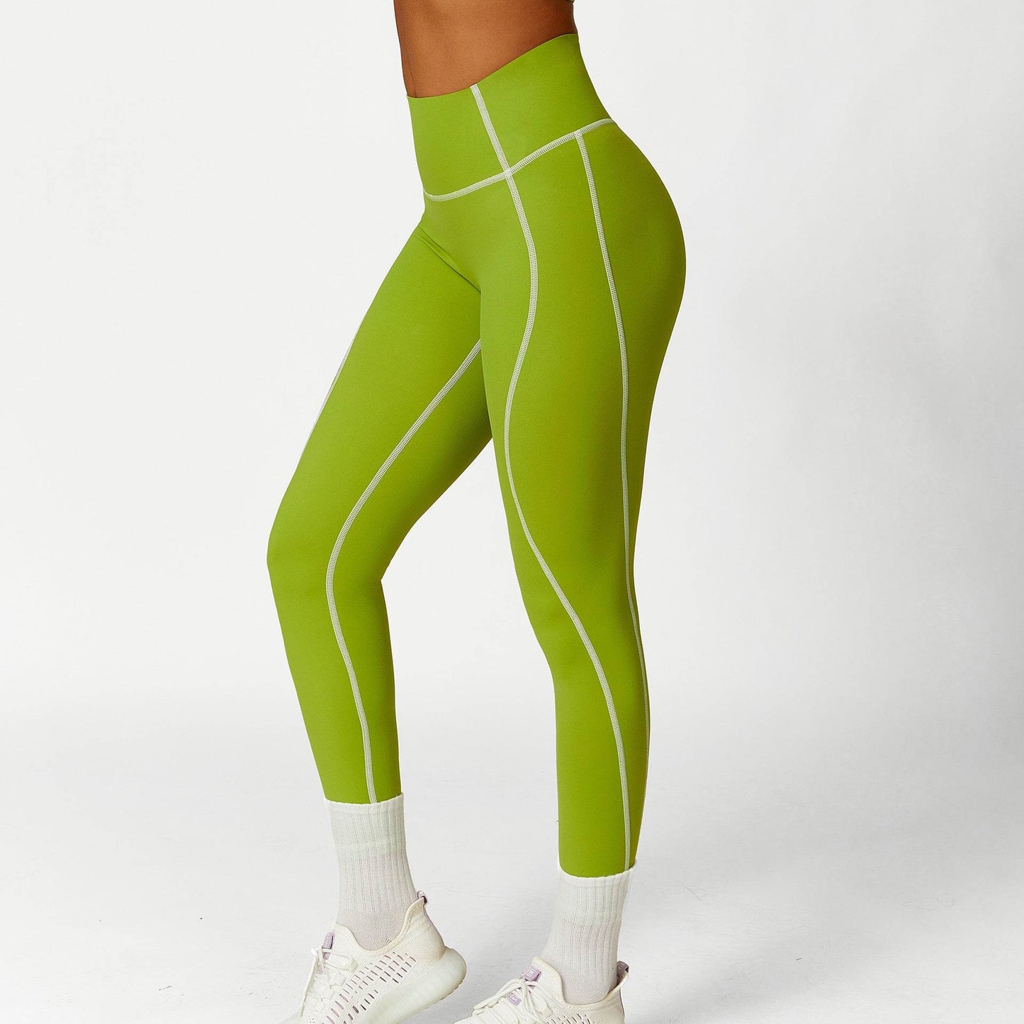 High Waist Hip Lift No Embarrassment Line Stretch Leggings Sports Back Shaping Bra - Velora