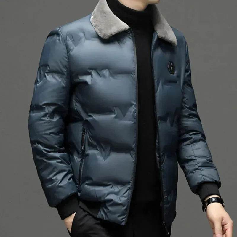 Men's Cotton-padded Slim Fit Zipper Lightweight Winter Puffer Jacket - Velora