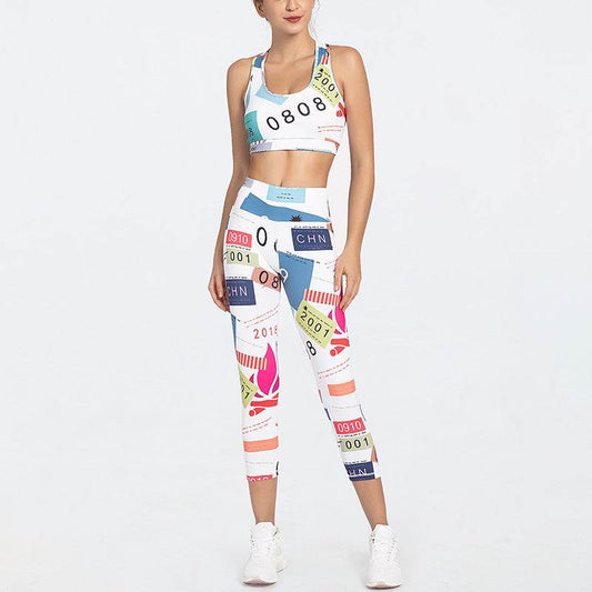 2pcs Women's Printed fitness Gym Workout Outfit set - Velora