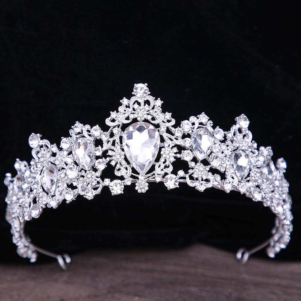 Baroque Rhinestone Crystal Bridal Crown - Velora