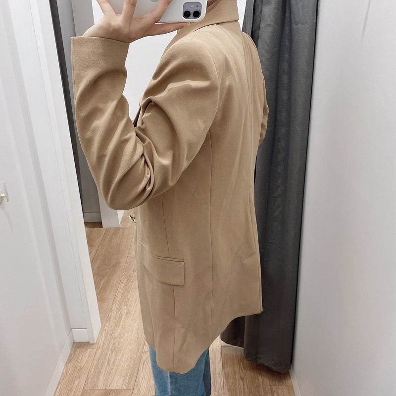 Simple Style Buttoned Casual Blazer Jacket Women - Velora